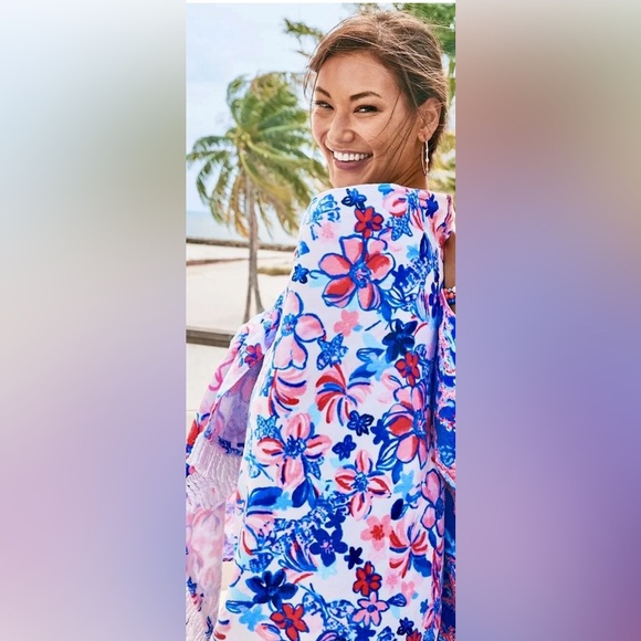 NWT/NIP Lilly Pulitzer Beach Towel Resort White Party Like a Lobster G 30Wx60L - Picture 4 of 10